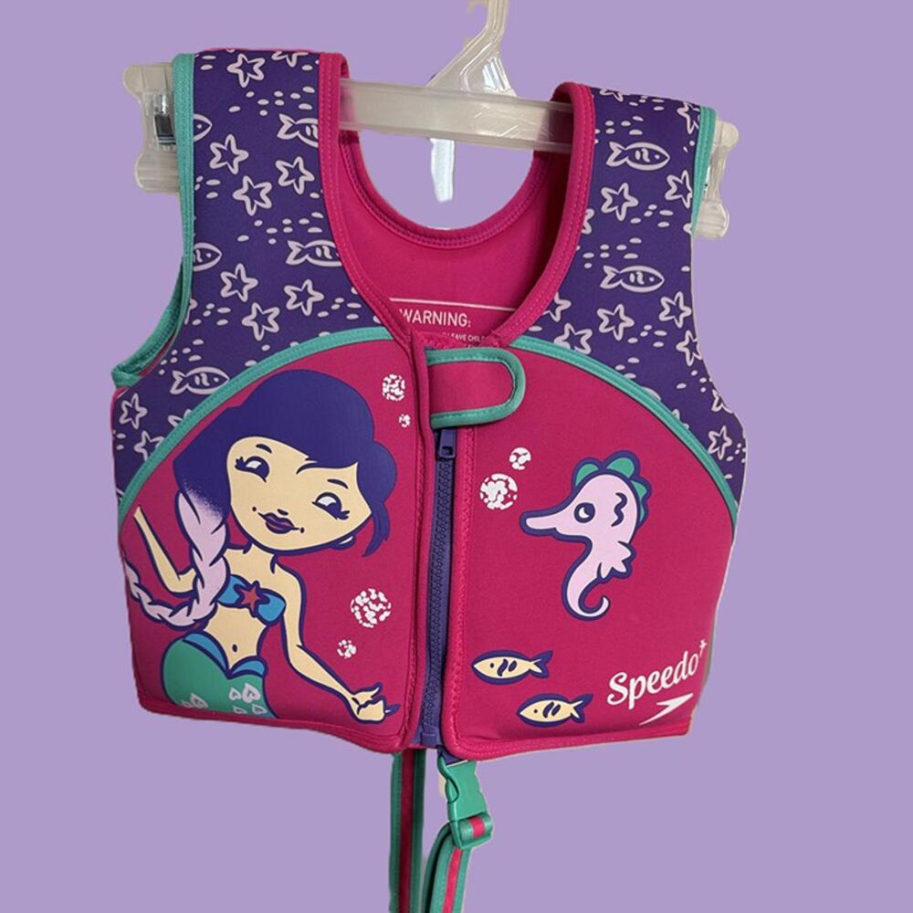 Speedo Kids Swimming Life Jacket Vest PFD USCG 4-6YR 24” Chest 45-60 LB